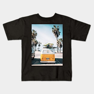 Tropical landscape palms, Car, California, Nature print Kids T-Shirt